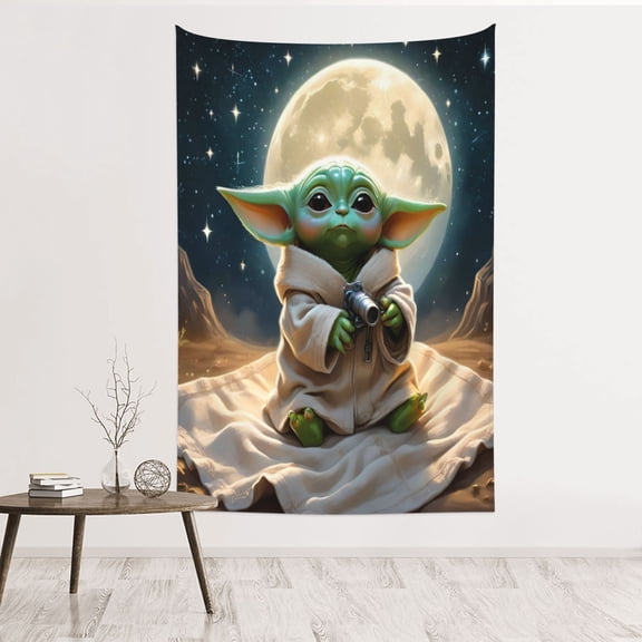 Yoda Tapestry Aesthetic Wall Hanging for Living Room Bedroom Art Tapestries Poster Blanket College Dorm Home Decor 60x40 Inch