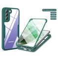 thumbnail image 1 of Jiahe Cover For Samsung Galaxy S22 Plus 6.1 inch Case,Shockproof with Built in Screen Protector Silicone Bumper Full Body Protection Clear Acrylic Back Cover,Darkgreen, 1 of 7