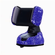 Bling Car Phone Holder, 360°Adjustable Crystal Auto Phone Mount Universal Rhinestone Car Stand Phone Holders for Your Car, Car Accessories for Windshield Dashboard (Blue)