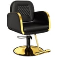 thumbnail image 4 of Baasha Premium Black and Gold Salon Chair for Hair Stylist, with Upgraded Durable Material, 360 Degree Swivel, Luxury Gold Armrests, Styling Chair Support up to 330 lbs, 4 of 9