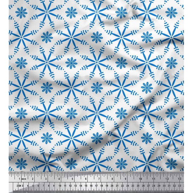 Soimoi Velvet Fabric Flower Artistic Print Fabric by Yard 58 Inch Wide