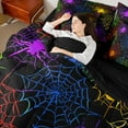 thumbnail image 4 of Castle Fairy Spider Web 7 Pieces Bedding Comforter Set for Teenagers,Happy Halloween Full Bedding Set Lightweight,Spooky Animal Fitted Sheet Flat Sheet,Breathable Home Decor, 4 of 8