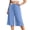 j8-Blue, variant on Womens Pants Casual Solid Color Cropped Wide-Leg Elastic Band Culottes Ladies Mid Waist Loose Soft Daily Breathable Comfortable Beach Pants,L