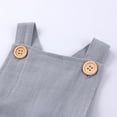 thumbnail image 4 of BRGZLK Newborn Baby Girls Boys Romper Summer 2026 Solid Color Sleeveless Backless Jumpsuit Infant Lightweight Comfortable Cotton Overalls Outfits Gray 9-12 Months, 4 of 5