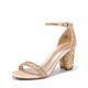 thumbnail image 1 of Sandalias de Tacón Bajo Chunky DREAM PAIRS Doradas con Piedras Brillantes, 1 of 7
