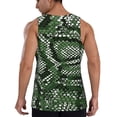 thumbnail image 3 of Fotbe Green Snakeskin Pattern Men's Quick Dry Workout Tank Top Gym Muscle Tee Fitness Bodybuilding Sleeveless T Shirt Breathable Workout Shirt-, 3 of 9