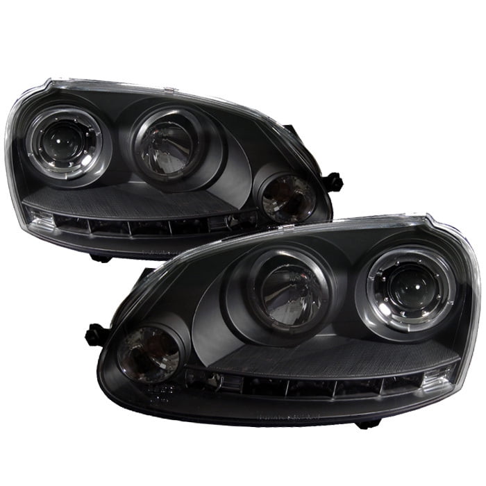 Black Cadillac CTS 03-06 Projector Halo Angel Eye LED Headlights
