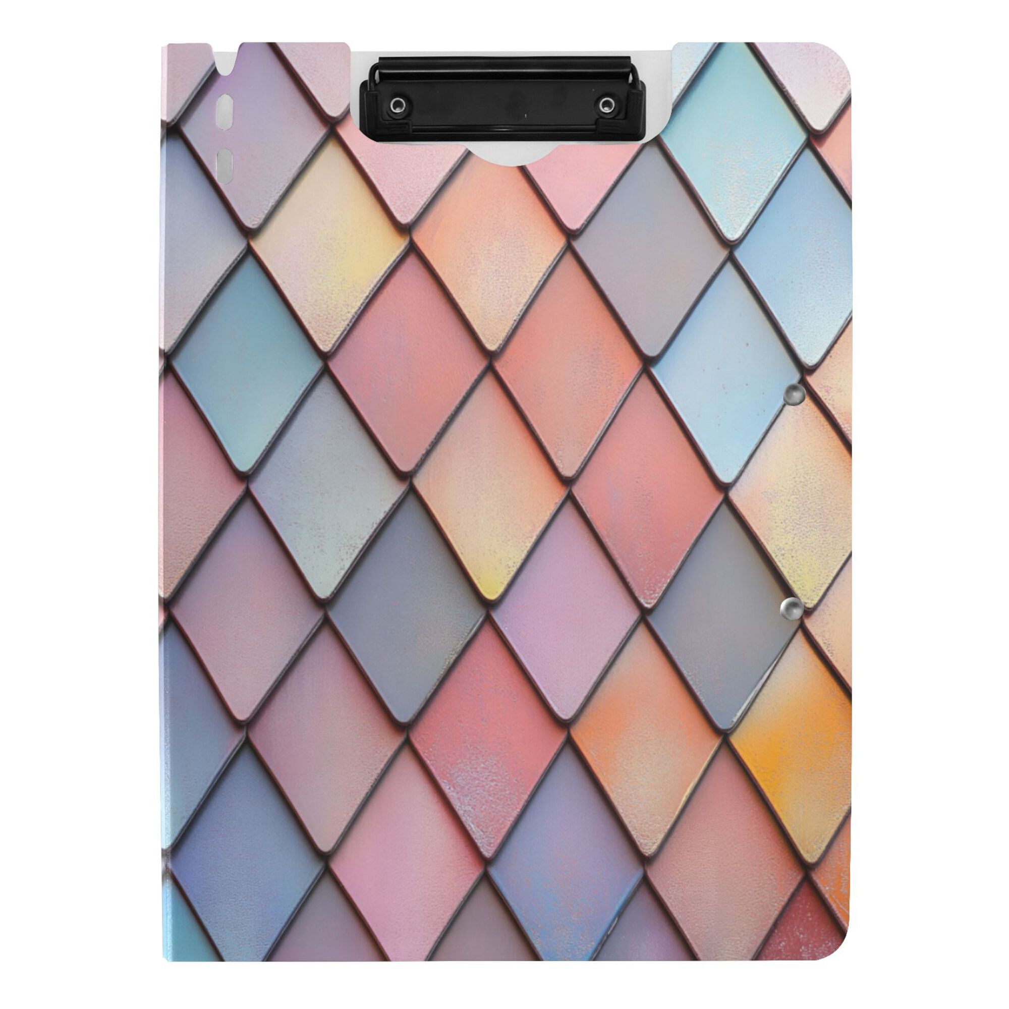 FORMRS A4 Clipboard Folder with Pen Holder Horizontal Foldable School Office Binder, Pink Shimmering Pattern
