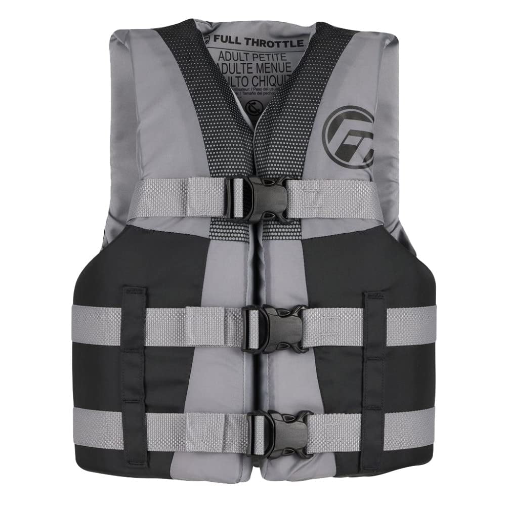 Full Throttle Teen Nylon Life Jacket - Grey/Black