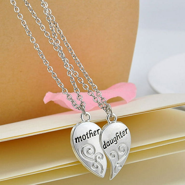 Heart Pendant Mom Necklace Charm Fashion Love Letter MOM Flower