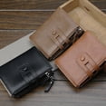 thumbnail image 5 of Cartera para hombre con cremallera de piel sintética, monedero plegable para ventana de identificación y bolsillo para monedas, 5 of 5