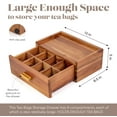 thumbnail image 6 of Tea Bag Organizer (Can hold 160 bags) Natural Acacia Wood Tea Organizer, Tea Bag Organizer for Drawer, Tea Box for Countertop, Tea Bag Box Combined with Teapot & Teacup Shelf, Tea Storage,Tea Station, 6 of 7