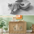 thumbnail image 5 of Wirrytor Wave Panel Cat Litter Box Enclosure, Modern Hidden Litter Box with Side Hooks, Multi-Use Cat Washroom Furniture for Living Room, Natural, 5 of 13