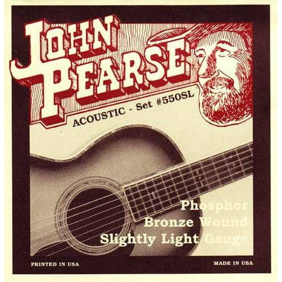 John Pearse 550SL Phosphor Bronze Acoustic Guitar Strings Slightly Light Gauge 11-50