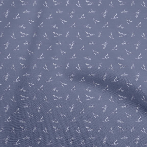 oneOone Cotton Poplin Blue Fabric Bird Sewing Craft Projects Fabric Prints By Yard 42 Inch Wide