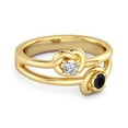 thumbnail image 2 of Love Knot 0.10 Cts Black Spinel 925 Sterling Silver Gold Vermeil Promise Women Valentines Day Gifts Ring, 2 of 3