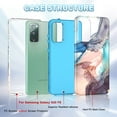 thumbnail image 2 of CASEFIV for Samsung Galaxy S20 FE 5G Case,Marble Pattern 3 in 1 Heavy Duty Shockproof Rugged Hard PC+Soft Silicone Drop Protective Covers for Women Girls,Blue Gray, 2 of 7
