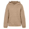 thumbnail image 6 of Women Tunic Tops Winter Fall Loose Fit Hooded Long-sleeved Cap Drop Shoulder Hoody Graphic Hoodie Cotton Hoodies Hoodie(Khaki,L), 6 of 6