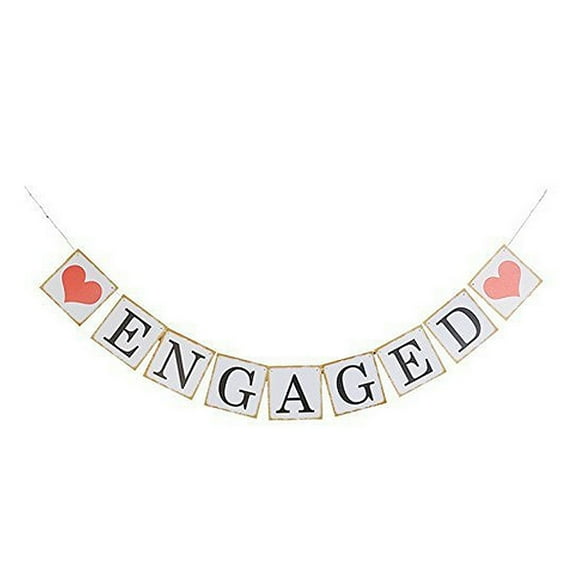 ENGAGED Letter Engagement Party Decoration Photo Prop Banner Set 9 in 1