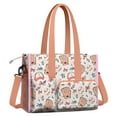 thumbnail image 2 of Teacher Tote Bag,Pink and Blue Baseball Items Pattern Teacher Utility Tote Bag,Large Work Tote Bags for Women with Multiple Pockets,Top Zipper Closure,13.8x10.6x6.7 Inch, 2 of 5