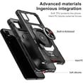 thumbnail image 7 of Compatible for Cricket Vision Plus Case w/Tempered Glass Screen Protector [Military Grade] Ring Car Mount Kickstand Shockproof Hard Phone Case - Black, 7 of 7