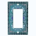 thumbnail image 5 of Metal Light Switch Plate Cover Elegant Teal Mandala Flower Tile Pattern TIL062, 5 of 13