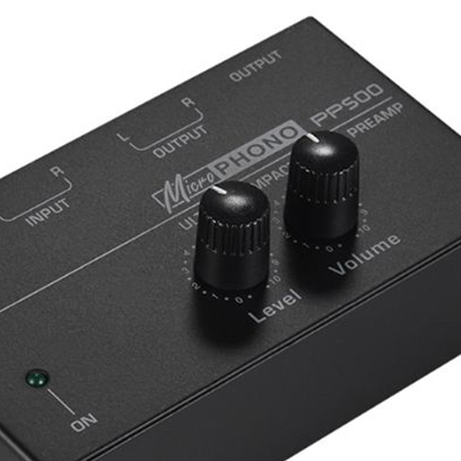 PP500 Phono Turntable Preamp Input /TRS Output Stereo with DC 12V Adapter with Level Volume Control Mini Low Noise Pre