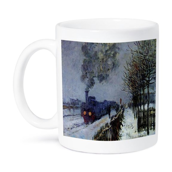 3dRose, Picture Of Monets Famous Painting Train In The Snow, 15oz Mug