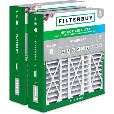 Filterbuy 20x25.25x3.5 MERV 8 Dust Defense, Pleated HVAC AC Furnace Air Filters for Aprilaire Space-Gard 102 / 2120 (2-Pack)