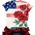 thumbnail image 5 of Yotami Womens Fourth of July T-Shirts Plus Size Crew Neck Short Sleeve Patriotic Shirts for Holiday American Flag Graphic Tees Clothes Red, Size XXXL, 5 of 5