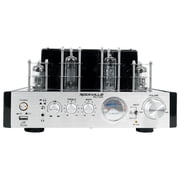 Rockville BluTube Tube Amplifier+6.5 Wood Bookshelf Speakers+36 Wood Stands + Rockville BLUE 14G50 OFC 14 Gauge 50 Foot 100% Copper Speaker Wire