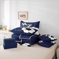 thumbnail image 6 of Feelyou Est Football Sleep Comforter Set 7pcs, Monogrammed Z Blue King Bedding Sets, 6 of 8