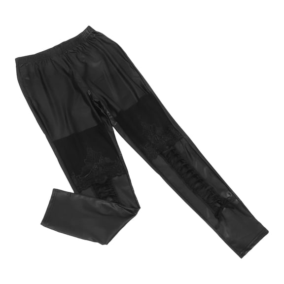 HOOWIFFY Black Woman 9 Point Leggings Lace Edge High Waist Super Stretchy Comfortable