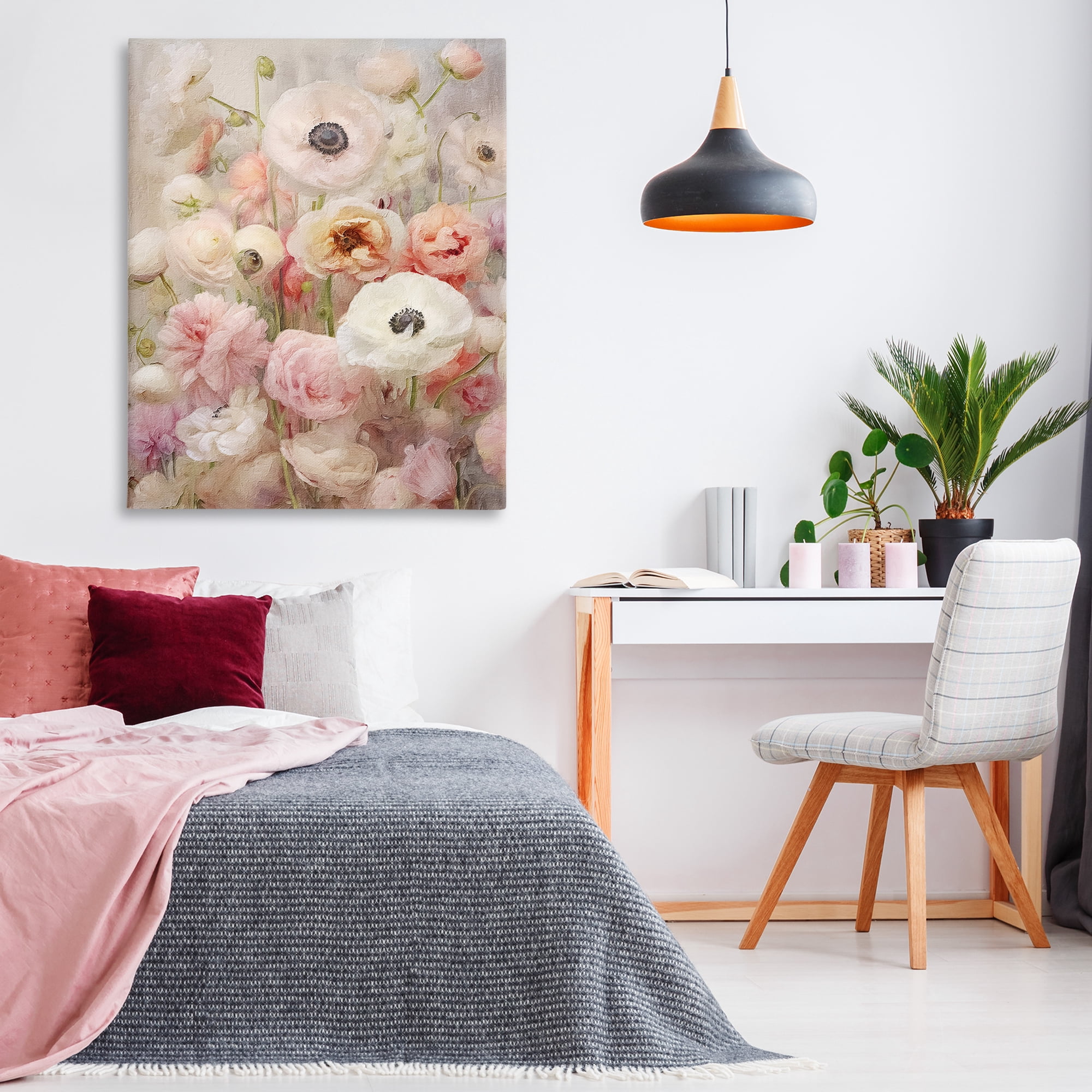 Stupell Industries Soft Pastel Florals Botanical & Floral Painting Gallery Wrapped Canvas Art Print Wall Art, 36 x 48