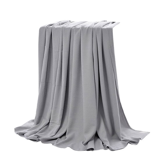Lightweight Breathable Fiber Summer Quilt Smooth Thin Air Conditioning Throw Blanket for Hot Sleepers Sofa Bed