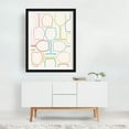 thumbnail image 2 of Wine Glass Line Art Color on Cream - Digital Art Line Art Modern Art Pattern Minimalist Geometric Pop Art Kitchen Decor Black Framed Wall Art Print 18 x 24 inches, 2 of 3