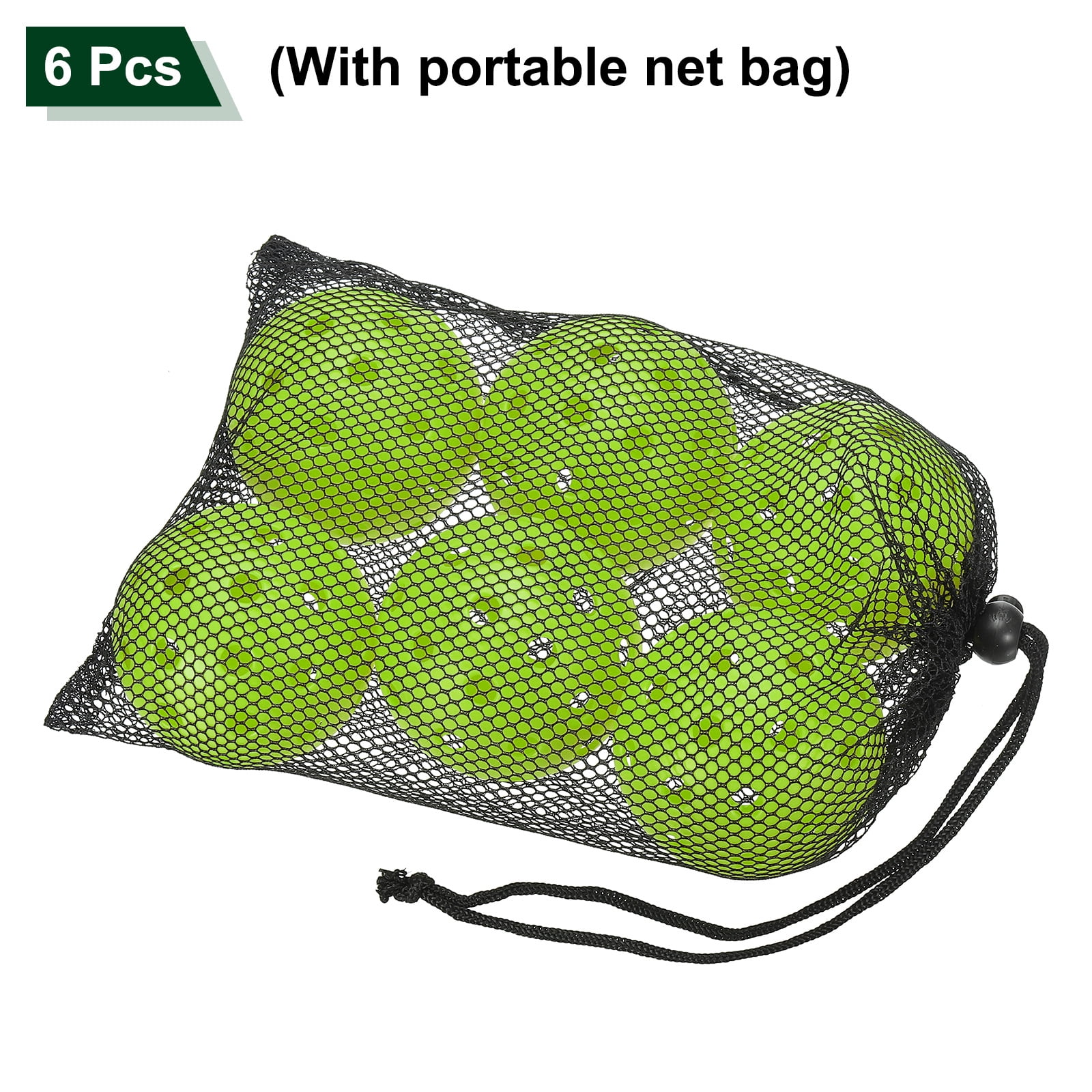 Luminous Pickleball Balls 40 Holes Glow in the Dark Pickleball Balls with Mesh Bag Neon Green, 6 Pack