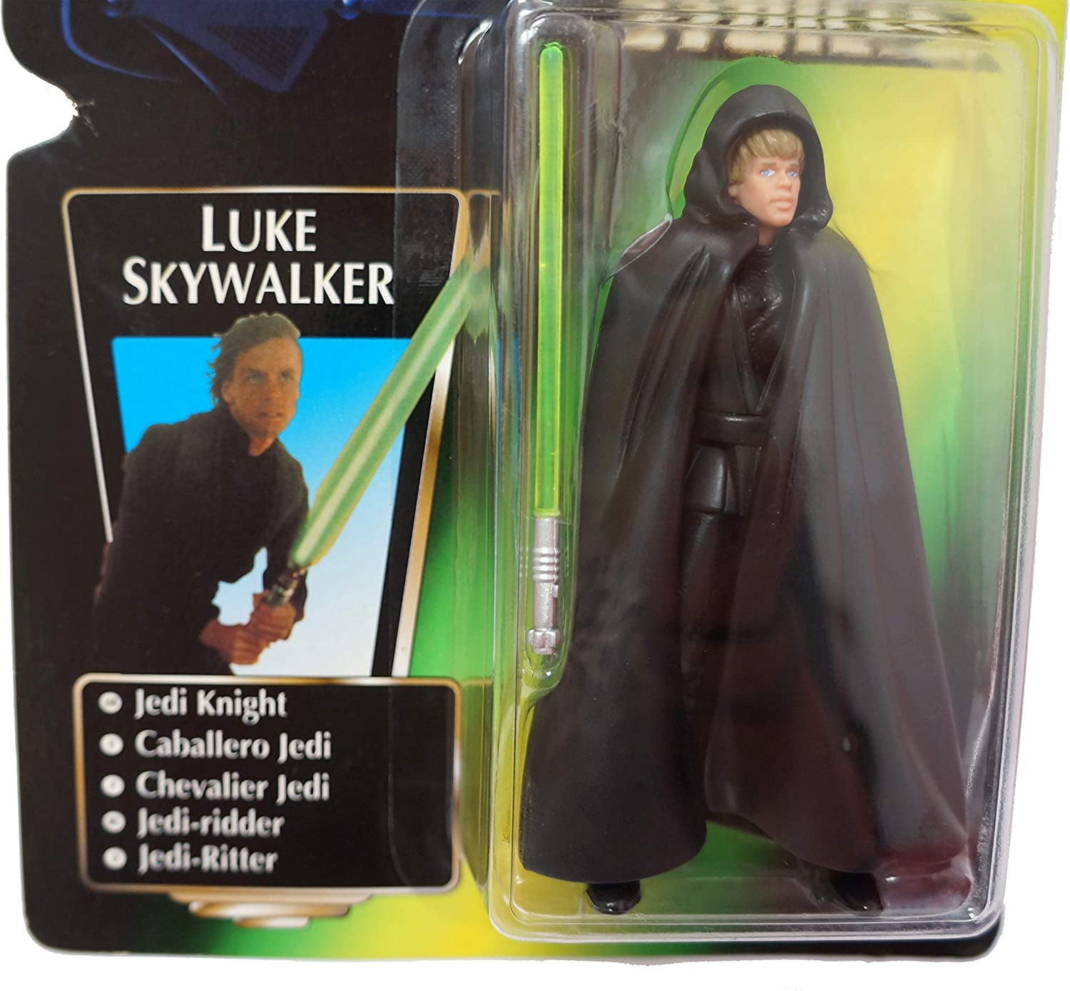 Star Wars Power of the Force 1997 Jedi Knight Luke Skywalker Geen Card Hologram