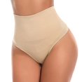 thumbnail image 2 of Fadeal Seamless Shapewear for Women Women's Solid Color Belly Briefs Corset Waist Lift Hip Mid Waist Shapewear Women's Shapewear Khaki S, 2 of 9