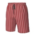 thumbnail image 5 of Naloa Stripes Red White Men's Beach Shorts, Surfing shorts, Swim trunks, Quick Dry Swim Trunks for Surfing Beach Fun - Small, 5 of 9
