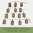 thumbnail image 2 of Bell Garland on Jute Rope with Antique Gold Finish - Christmas Bell Garland, 2 of 7