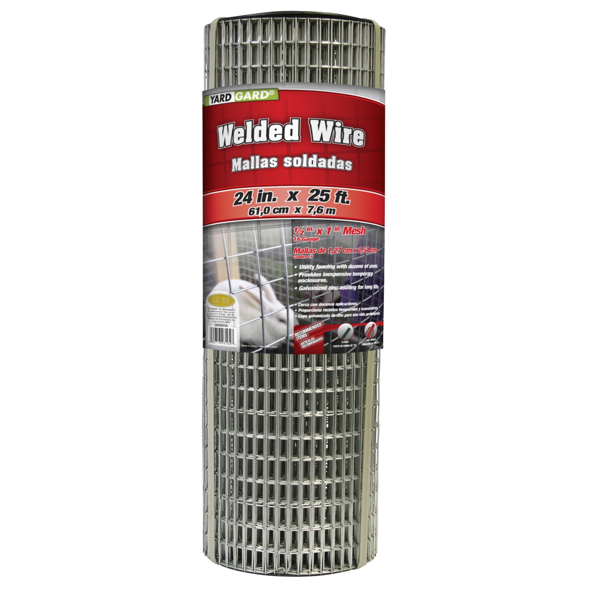 x 10-Ft. 1 x 1/2-In Galvanized Welded Wire Fence Mesh 30-In 16-Ga. 
