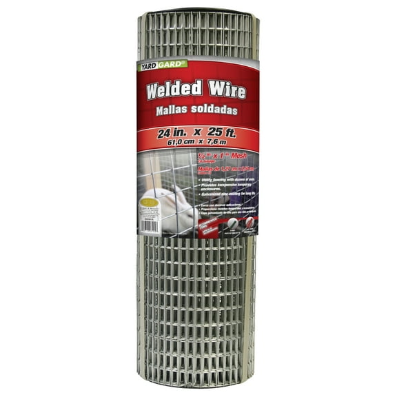 YARDGARD 24 inch by 25 foot 16 gauge, 1/2 inch by 1 inch mesh galvanized welded wire