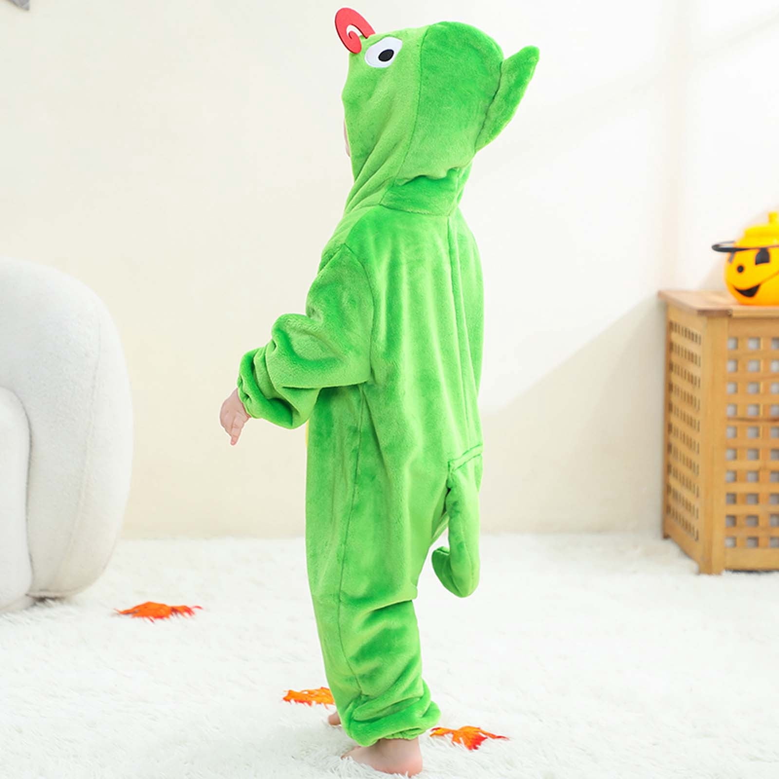 Lopecy-Sta Bat-Wing Sleeves Baby Romper 12-36M: Whimsical Creature Hoodie Onesie, Soft Fleece Zipper Jumpsuit, Winter Toddler Costume & Pajamas