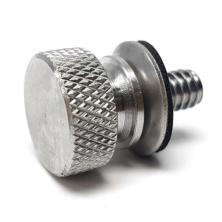 Krator Silver Seat Bolt Screw Knurled Seat Cover Bolt for Harley Davidson Heritage Softail Classic