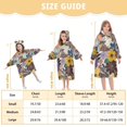 thumbnail image 4 of FORMRS Wearable Blanket Hoodie with Sleeves for Kids Cozy Flannel Sweatshirt, Colorful Flowers, 4 of 7