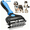 Blue, variant on Charefin 3-in-1 Pet Grooming Brush, Dematting and Deshedding Tool for Dogs and Cats, Long and Short Hair, Orange