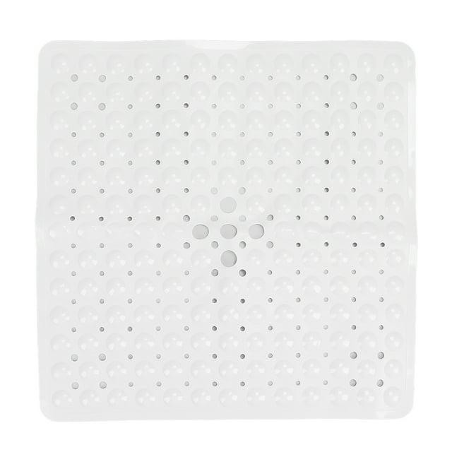 Alfombrillas de ducha y bañera grandes, lavables, para baño, para personas mayores, color blanco, 53 x 53 cm (20,9 x 20,9 pulgadas)