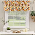 thumbnail image 3 of 2 Pack Valances for Windows, Watercolor Floral Window Valances for Living Room/Bedroom/Bathroom, Spring Poppy Daisy Flowers Botanical Beige Light Filtering Kitchen Curtain Valance 42"W x12" L, 3 of 9