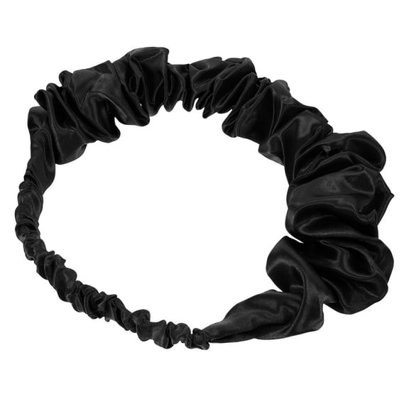 TABLZONE Spa Headband for Face Washing Black Satin Lightweight Hair Band